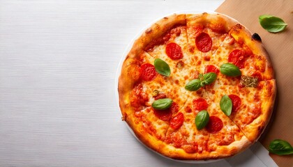 上から見たピザの写真