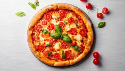 上から見たピザの写真