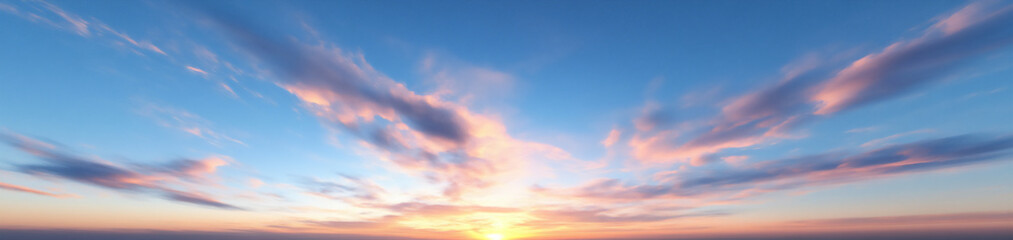 Fototapeta premium a beautiful sunset sky with colorful clouds,