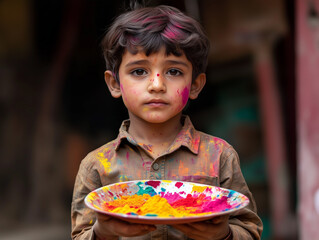 Celebrate the vibrant spirit of Holi with stunning AI-generated images featuring colorful festivities, traditional sweets, joyful human expressions, playful animals, and mesmerizing color explosions. 