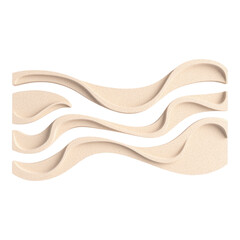 Abstract Wave Shapes in Sand Color for Modern Design and Art Projects