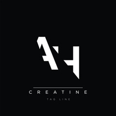 Obraz premium A and H logo design. AH creative Monogram Logo. This logo design is the process of creating a visual symbol that represents a brand, company, or individual.