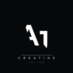 A and J logo design. AJ creative Monogram Logo. This logo design is the process of creating a visual symbol that represents a brand, company, or individual.