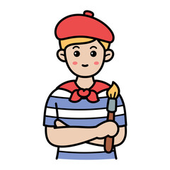 Young Artist with Brush