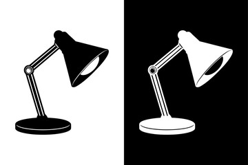 Black and White Desk Lamp Silhouette Perfect for Office & Home Designs.