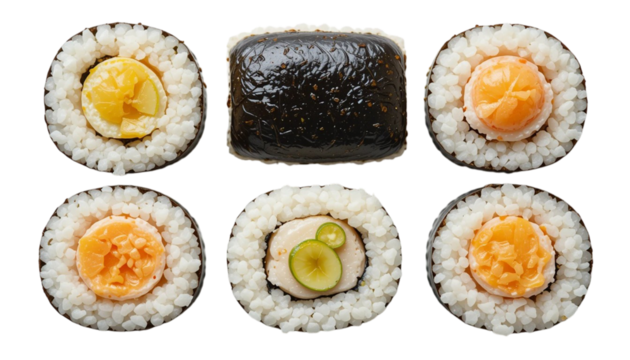 realistic Tamako egg sushi png