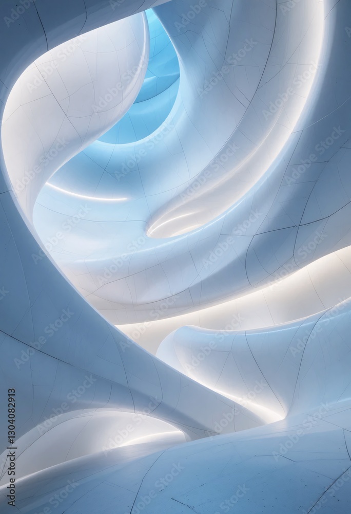 Poster future interior design vision. smooth curves, ambient light. architectural marvel. serene space. inn