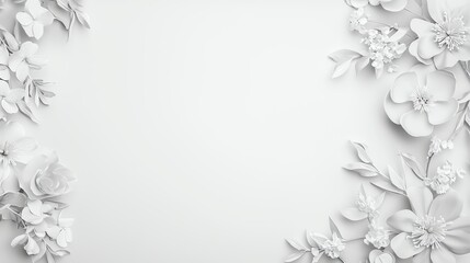 Fototapeta premium Delicate white floral arrangement on a minimal background, perfect for elegant and sophisticated design projects.