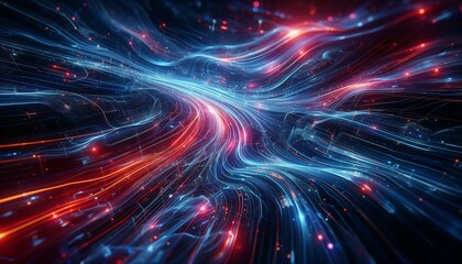 Naklejka premium Futuristic Circuit Board with Glowing Metallic Components – Technology Innovation Concept.