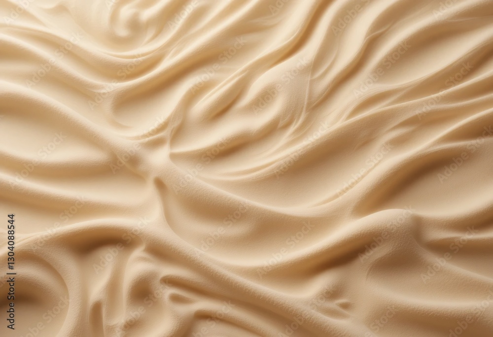 Poster Beige Fabric Texture Close-up. Soft Waves And Folds Create A Calm And Elegant Scene. Ideal For Design Projects. Warmth And Comfort Are Evoked.
