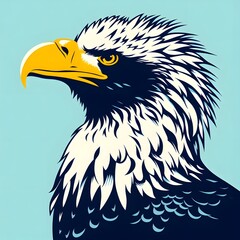 Fototapeta premium 참수리, 팝아트, jpeg (Steller's sea eagle, pop art, jpeg)