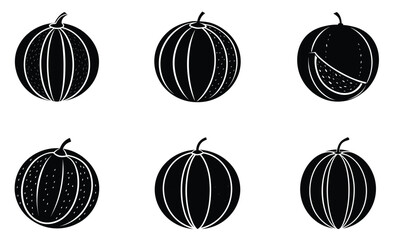 Cantaloupe silhouette vector