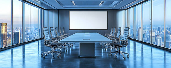 Modern city view conference room