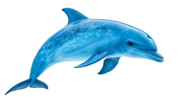 A blue dolphin design without background