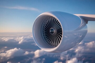 A hyper-realistic close-up of a wind turbine blade slicing through the air with precise aerodynamic design