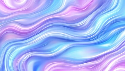 Obraz premium Abstract Pastel Wave Background, Fluid Swirls in Purple Blue Pink Gradient, Shiny Glossy Texture