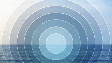 Obraz premium A calm gradient background overlaid with stacked circles of various opacities, implying the layers of market analysis and consumer insights