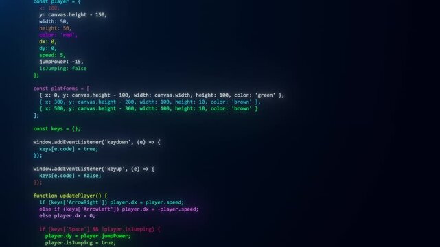 Colorful Computer Code on a Digital Screen Background