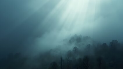 Sunbeams Breaking Through Dark Stormy Clouds