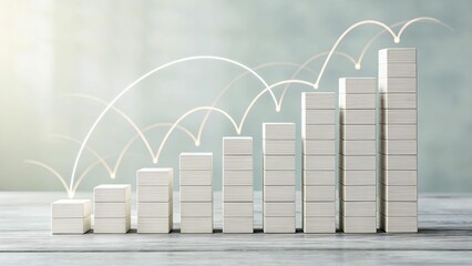 A minimalist collage of stacked bars and gentle arcs, illustrating revenue streams converging into a unified financial statement