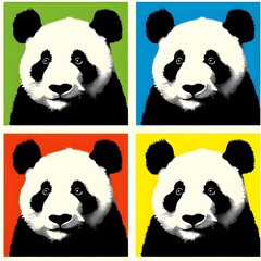 Naklejka premium 판다, 팝아트, jpeg (panda, pop art, jpeg)