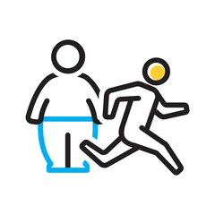 Vector multi color icon for Weight loss