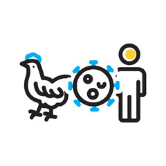 Vector multi color icon for Zoonotic disease