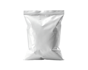 Blank chips bag mockup, food snack bag isolated on transparent background. potato chip bag mockup With clipping Path included. Chips paper package or Food Packaging