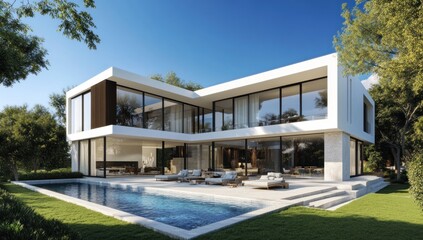 Modern Luxury Villa with Infinity Pool: Architectural Design Visualization