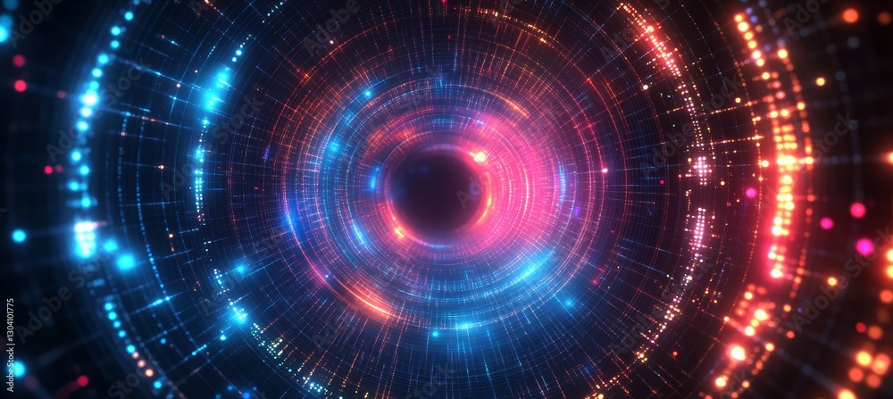 Poster cyberspace time travel portal gate. generative ai technology.