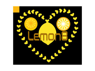 Lemon and slice. Icon with reflection on white background. Lemon and slice. Icon for design. Summer Lemon Bunches.