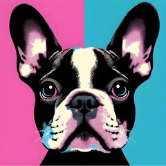 프렌치 불도그, 팝아트, jpeg (French Bulldog, pop art, jpeg)