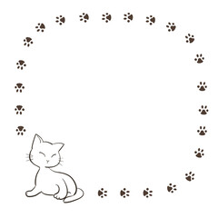 かわいいネコをデザインしたフレーム