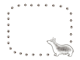 コーギー犬をデザインしたフレーム