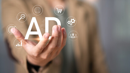 improving and planning to increase sales, searching and serving customers, promoting sales and analyzing data, Online Sales, Targeted advertising, Online marketing and advertising concepts