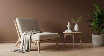 Minimalist Lounge Space with Earthy Tones