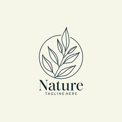Fototapeta premium minimal botanical logo line art vector