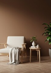Minimalist Lounge Space with Earthy Tones