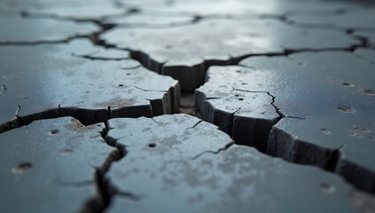 Dried Cracked Soil with Weathered Earth Texture