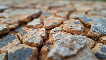 Parched Cracked Land with Dry Earth Surface Texture
