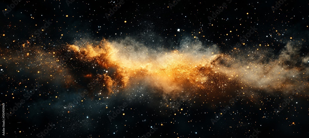 Wall mural space dusk nebula. generative ai technology.