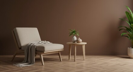 Minimalist Lounge Space with Earthy Tones