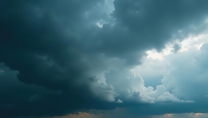 Obraz premium Dense gray clouds loom ominously, swallowing the sky , image, nature, pressure