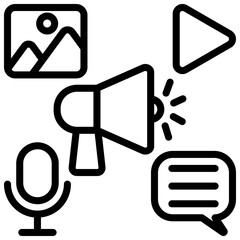 Fototapeta premium Content Marketing Outline Icon