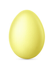 Light yellow dyed Easter egg isolated. Transparent PNG image.