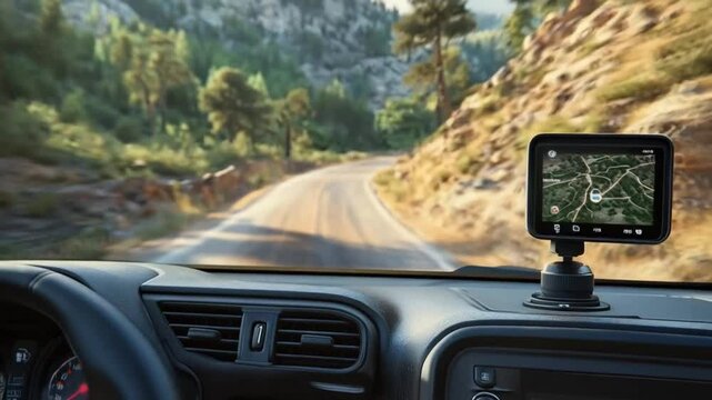 The GPS in the vehicle guided us through the winding roads, ensuring we reached our destination.