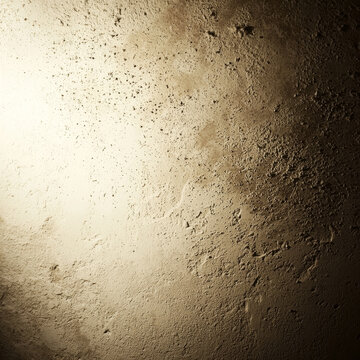 Illuminated Textured Wall, Grunge Background, Rough Surface,  Beige and Brown Tones