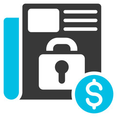 Obraz premium Paywall Glyph Blue Grey Icon