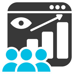 Web Traffic Glyph Blue Grey Icon