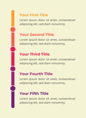 5 Steps Infographic Timeline with Editable Text for Business Presentation, Poster, Banner and Booklet.